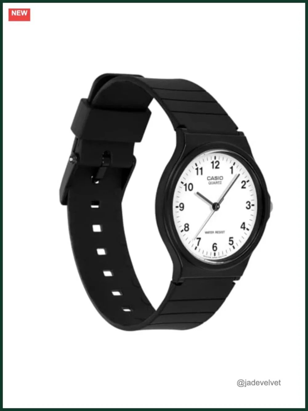 Casio Quartz Analog Watch Water Resistant Resin Band 34mm